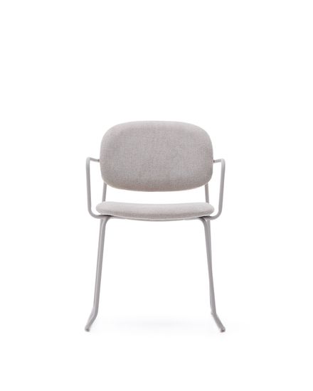 Стул Meli из бежевого шенилла с бежевой металлической структурой Испания la Forma