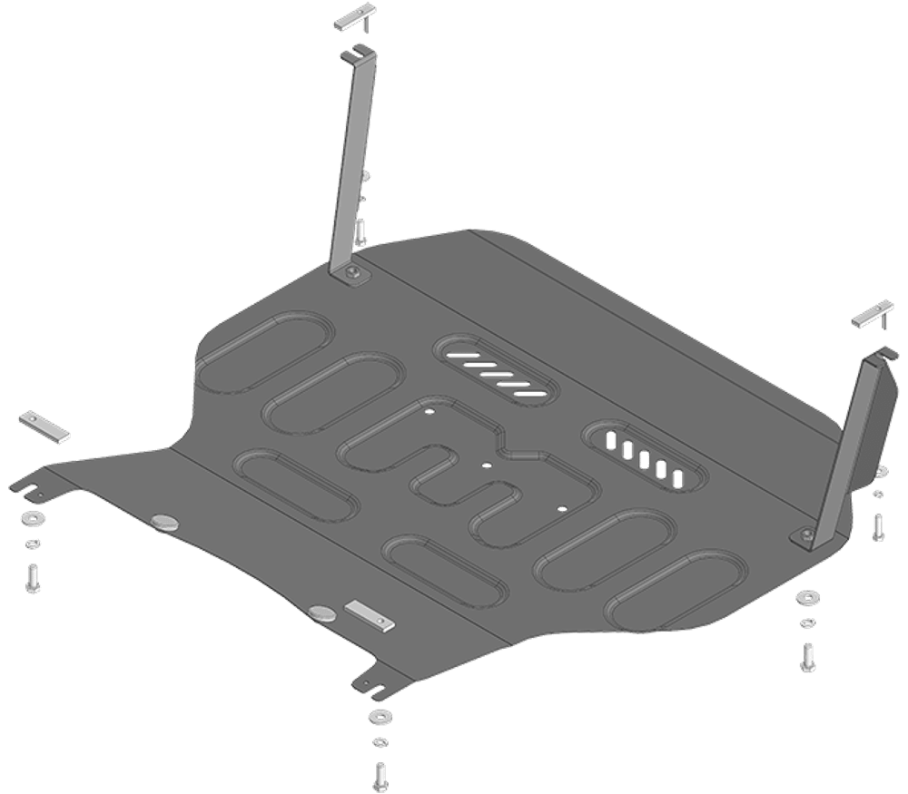 Защита картера двигателя, КПП. 2 мм, Сталь. для Livan X3 Pro 2022-н.в., Motodor.74701