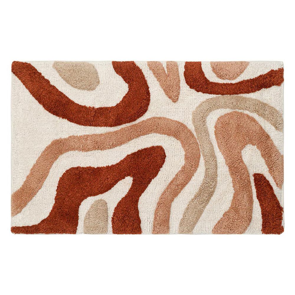 Коврик для ванной Flow терракотового цвета из коллекции Ethnic, 50x80 см