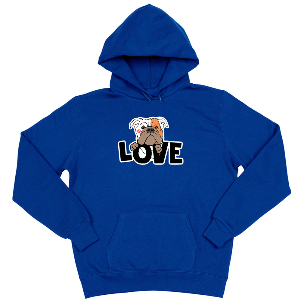 Толстовка "Английский бульдог - LOVE"