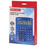 Калькулятор настольный BRAUBERG EXTRA-12-BU (206x155 мм) 12 разрядов двойное питание синий