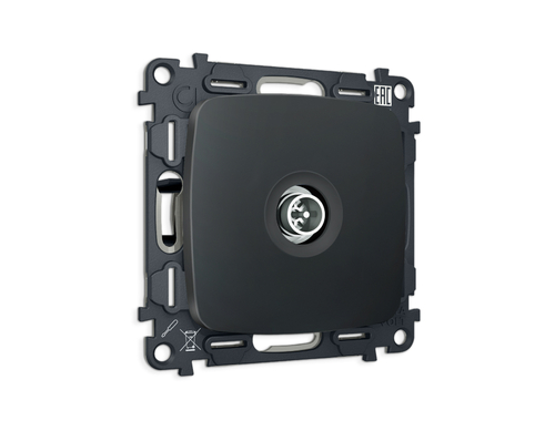 MO913005 Комплект механизма TV розетки оконечной экранированной 5-1000MHz 3dB OMEGA Графит Мягкое касание QUANT (OP9130, VM199)