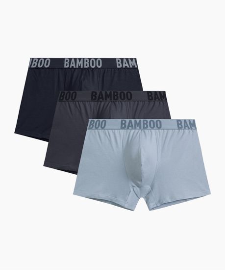 Трусы мужские боксеры (3шт), Atlantic 3MH-215, бамбук, темно-синий + голубой + графитовый
