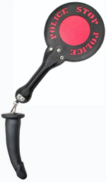 Шлёпалка Полиция с анальным плагом (Цвет: черный с красным)