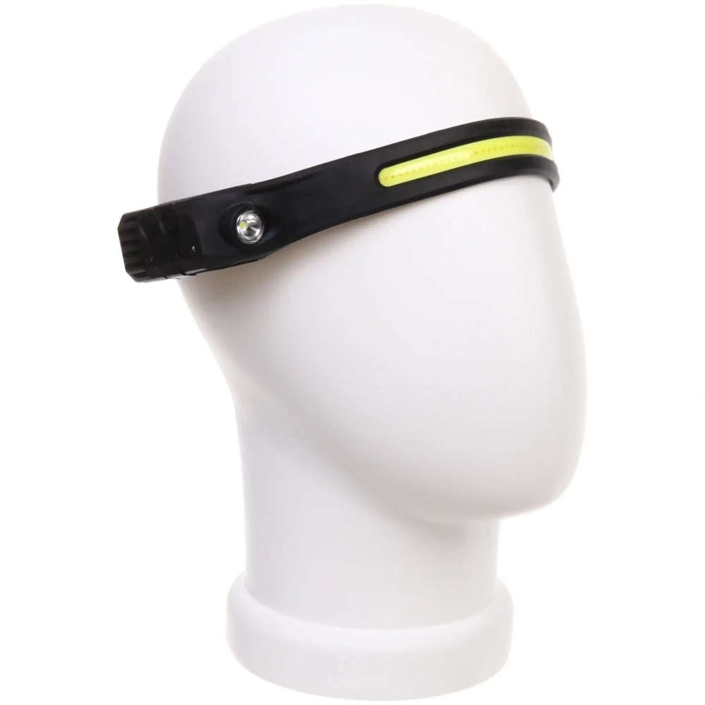 Фонарь налобный светодиодный 1COB + 1W 6 режимов. аккумуляторная батарея 800mAh, USB