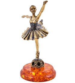 Народные промыслы AM-1547 Фигурка «Балерина» (латунь, янтарь)