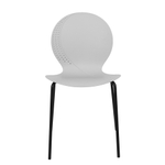 Стул пластик Wave серый с черными ножками