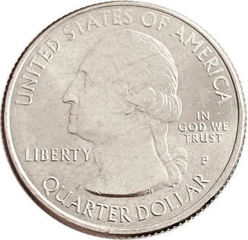 25 центов (1/4 доллара, квотер) 2018 США «Национальный парк Вояджерс» (P) (43-й парк)