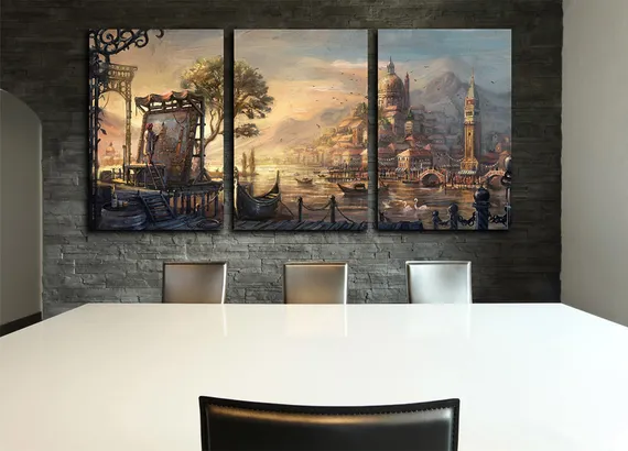 Модульная картина "Одинокий художник"