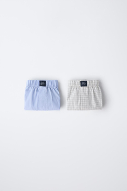 ZARA НАБОР ИЗ ДВУХ ТРУСОВ-БОКСЕРОВ, СИНИЙ