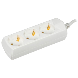 Удлинитель бытовой 3 гн, 5 м, 3х1 мм2, 10 А, IEK, Generica, WYP10-10-03-05-Z-G