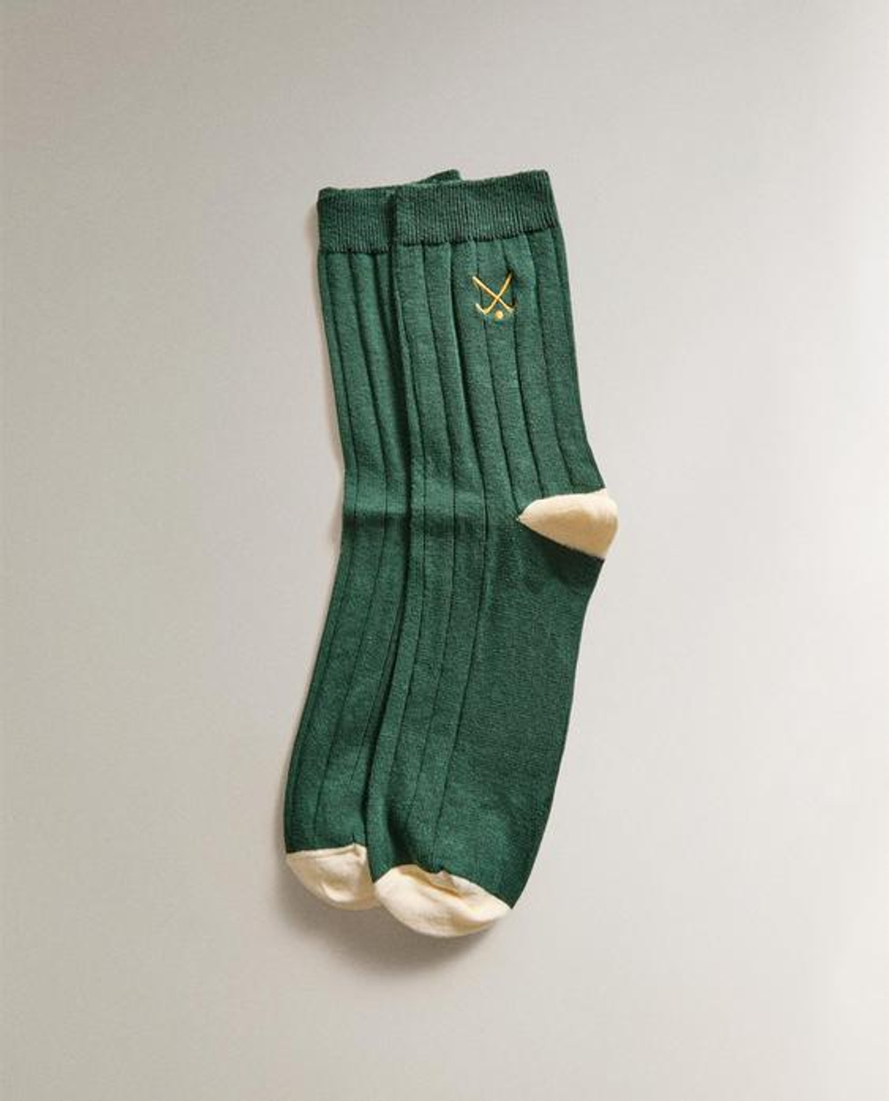 ZARA HOME ХЛОПКОВЫЕ НОСКИ ДЛЯ ГОЛЬФА, ЗЕЛЕНЫЙ