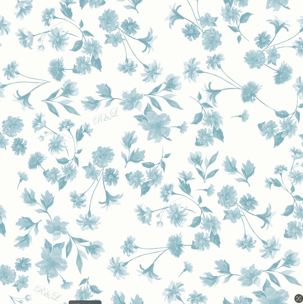 Lilo, купальник из бифлекса слитный с рюшей, молочный с мелкими голубыми цветами