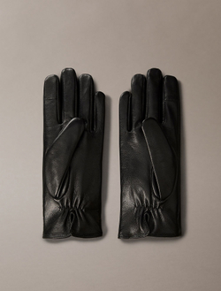 Перчатки Calvin Klein Side Zip Leather Gloves Black Beauty