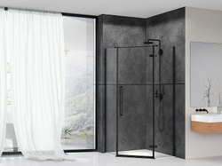 Душевой уголок Abber 100х100 AG05100B профиль Черный стекло прозрачное
