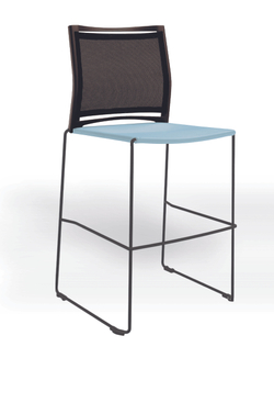 Web стул на полозьях кухонный/барный со спинкой-сеткой