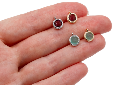 Подвеска Круглая-mini с сиреневым кристаллом, 9,5мм