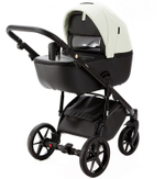 Детская коляска Adamex Nola Deluxe 2 в 1 N-SD104 (КРЕМОВАЯ КОЖА + ЧЕРН.КОЖА)