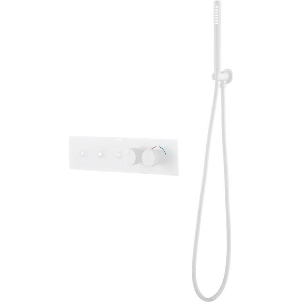Встраиваемый смеситель для душа и ванны Boheme Fusion TERMO 131-SYS-MW с ручным душем, MAT WHITE