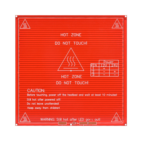 Подогрев стола,размеры 214 мм x 214 мм ,  вход: 12 В или 24 В