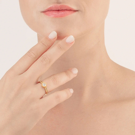 Кольцо Coeur de Lion Crystal-Gold 16.5 мм 0228/40-1816 52