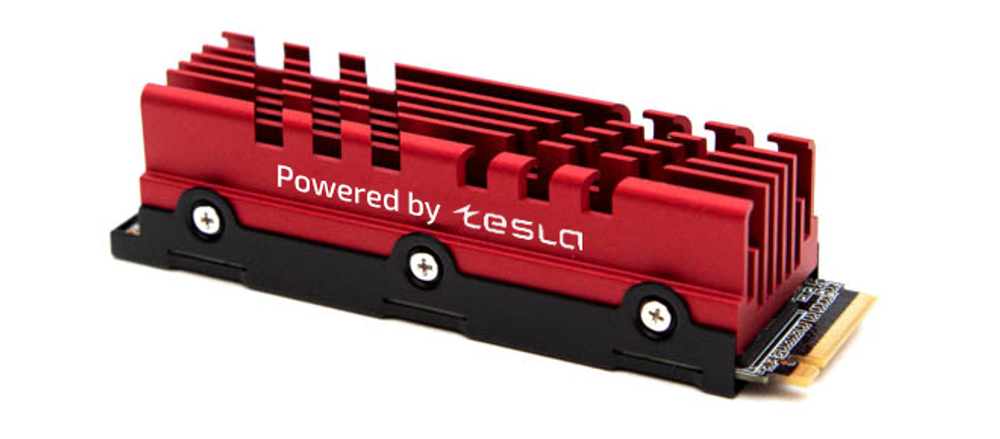 Кулер для SSD TESLA HeatSink, M2 2280, пассивный, Al, красный (TSL-HTS-M22280-R)