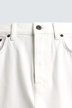 ZARA ДЖИНСЫ STRAIGHT ДЛИНОЙ ДО ЩИКОЛОТКИ SELVEDGE, ЭКРЮ