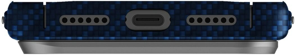 Чехол Uniq Keva Edge Aramid Case MagSafe для iPhone 17 Pro, Blue (IP6.3P(2025)-KEVAEDMTBLU)