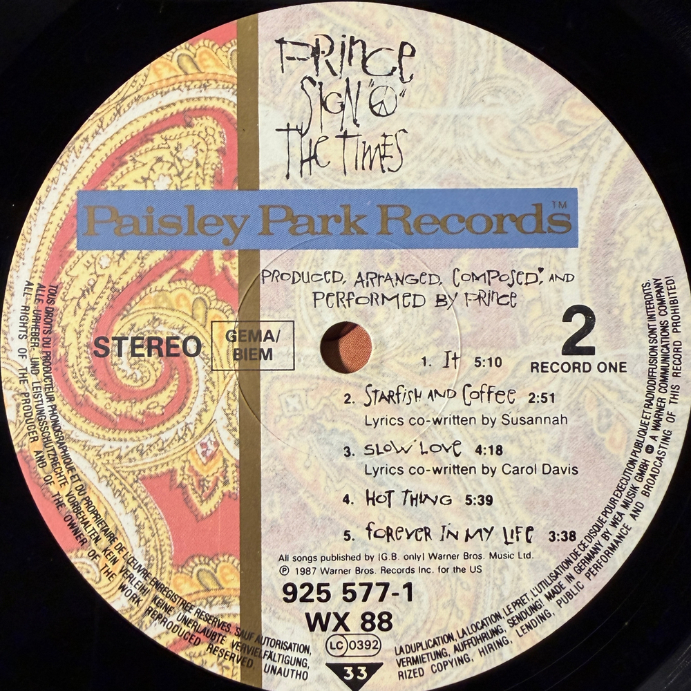Prince - Sign "O" The Times 2LP (Германия 1987г.)