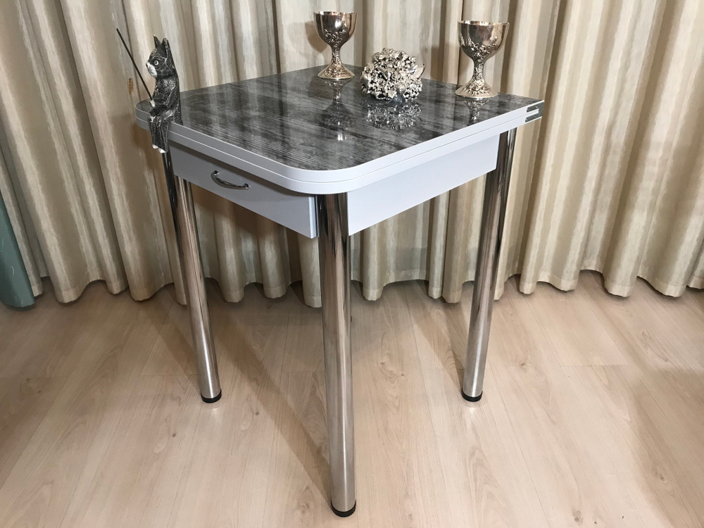 Кухонный раскладной стол с ящиком Silver