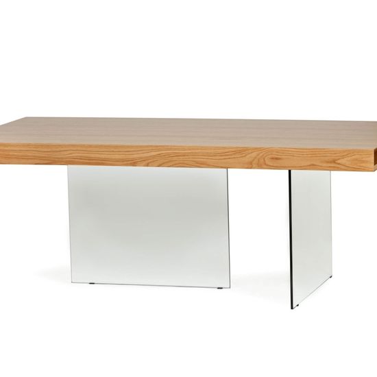 Обеденный стол Somerset 200x100 шпон дуба и стекло 