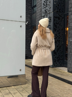 Шуба Lux миди бежевый