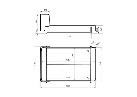 Кровать Basic спальное место 140*200 см (молочный, антивандальная)