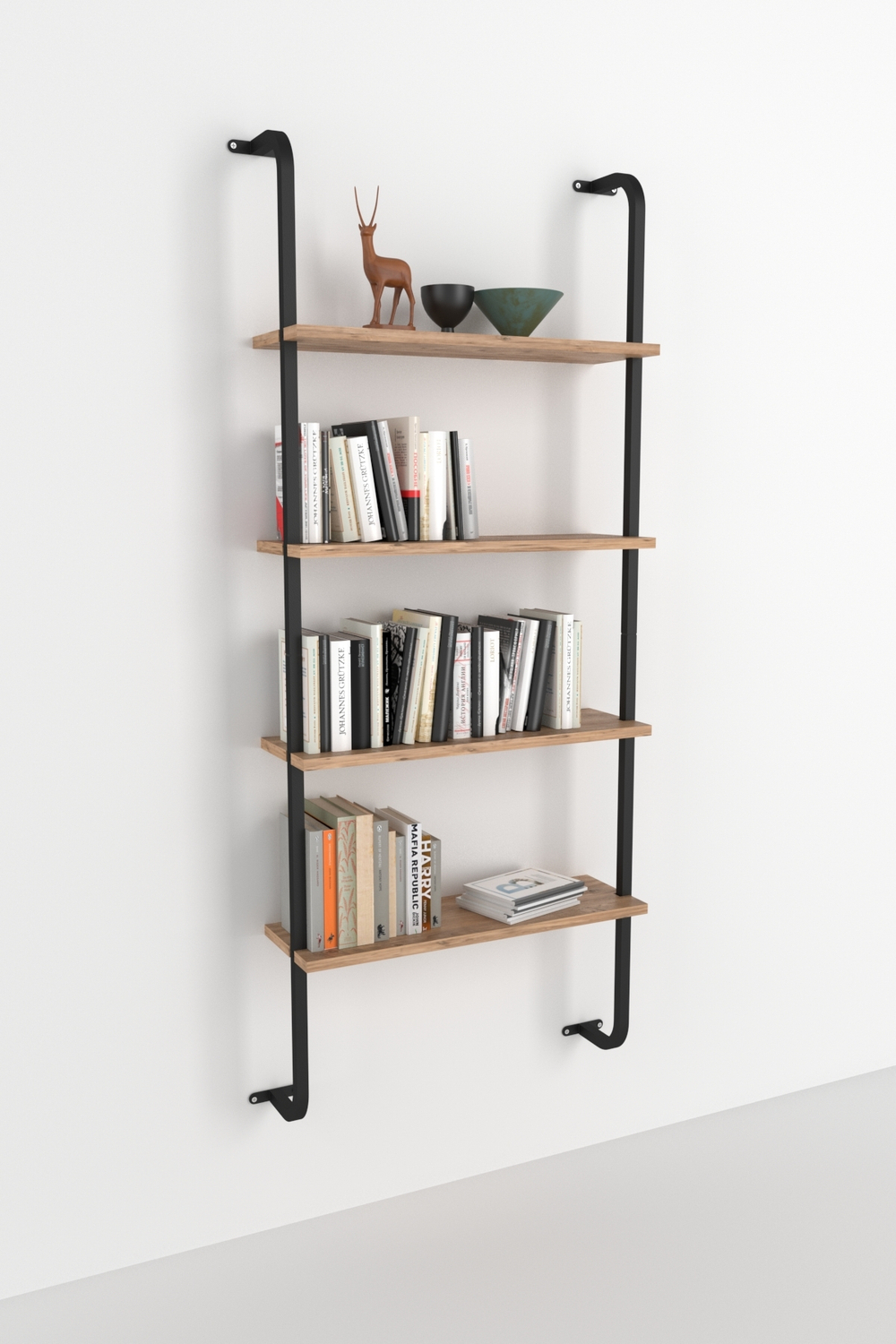 Настенная консоль с 4 полками - сосна