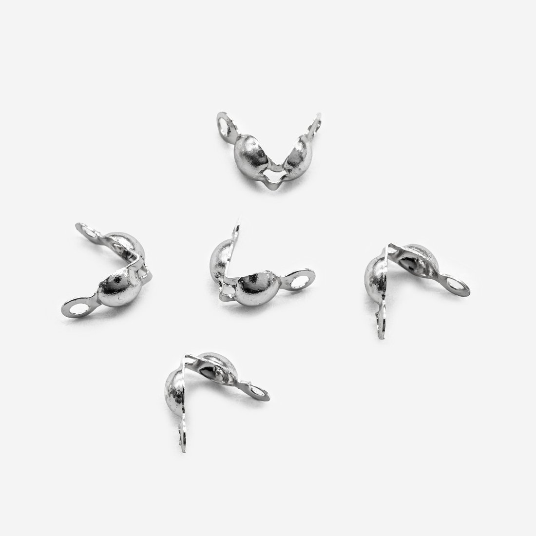 Каллот (концевик) с двойным креплением, 4мм, родирование