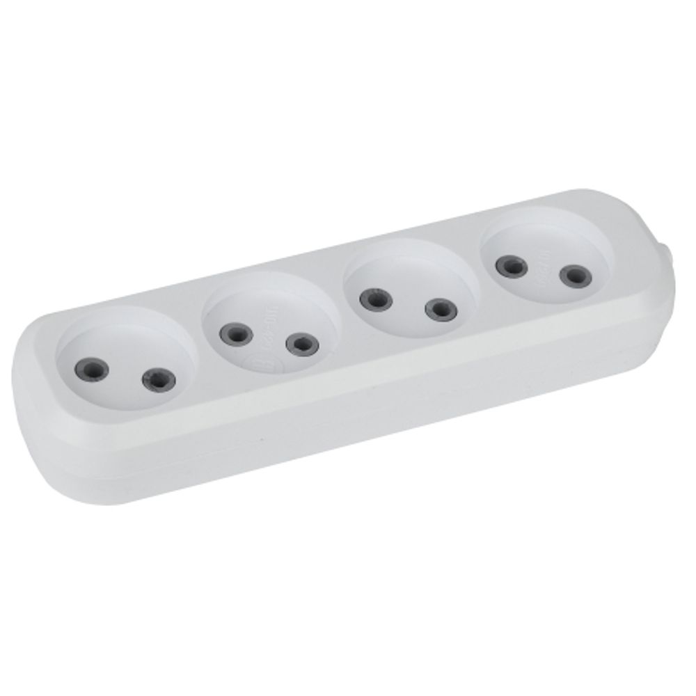 Колодка ЭРА KX-4 4 розетки без зазeмления белая
