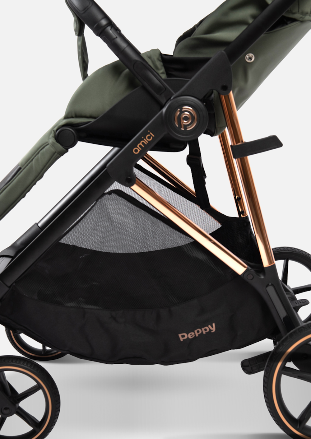 Peppy Коляска прогулочная Amici (Green) рама Black