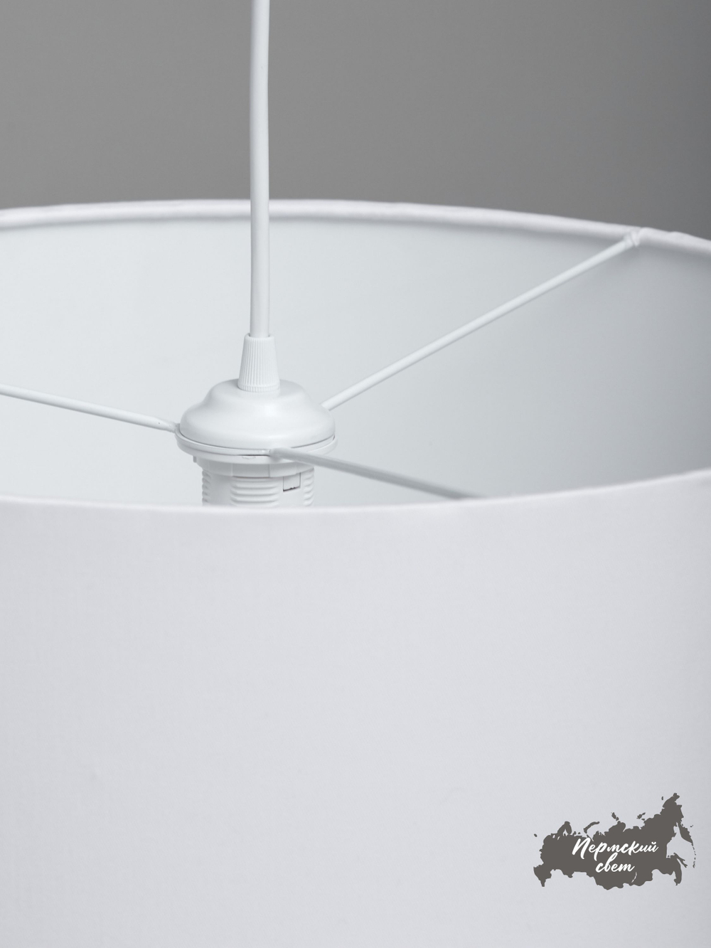 Светильник потолочный подвесной 2х ярусный, абажур потолочный, цвет Белый E27