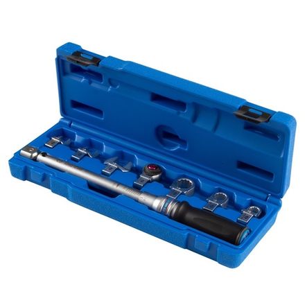 Цена на KING TONY (345102D08MR) Динамометрический ключ серии "FIT", 9х12 мм с набором насадок 10-17 мм, 4-20 Нм, кейс