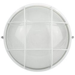 Светильник ЭРА НБП 03-100-002 Акватермо алюминий/стекло решетка IP54 E27 max 100Вт D240 круг белый