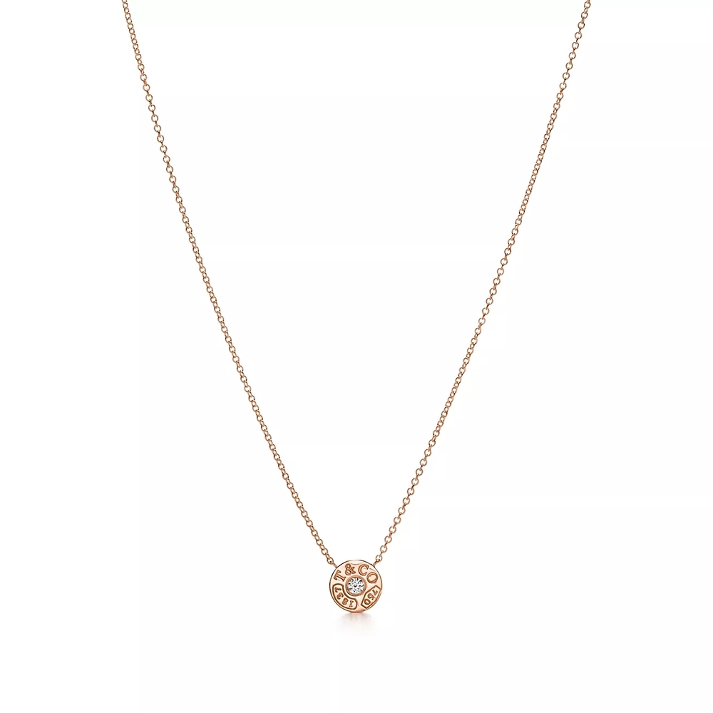 Подвеска из розового золота 18к(750 проба) c бриллиантом, Tiffany circle pendant , в наличии