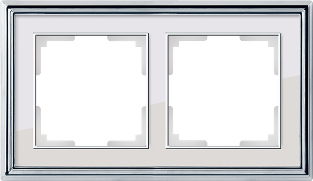 WL17-Frame-02/ Рамка на 2 поста (бронза/черный)