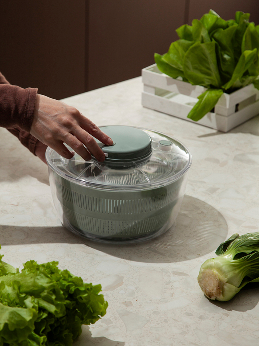 Электросушилка для салата press&dry, 3,5 л, шалфей