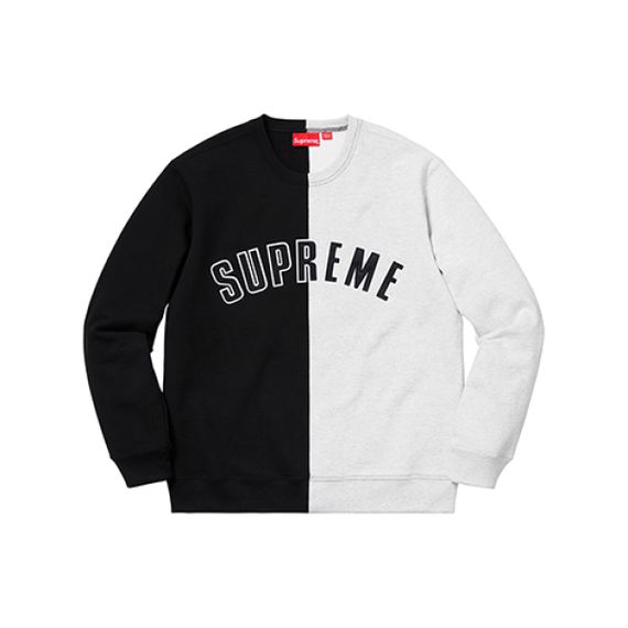 Supreme FW18 Split Crewneck Sweatshirt Black