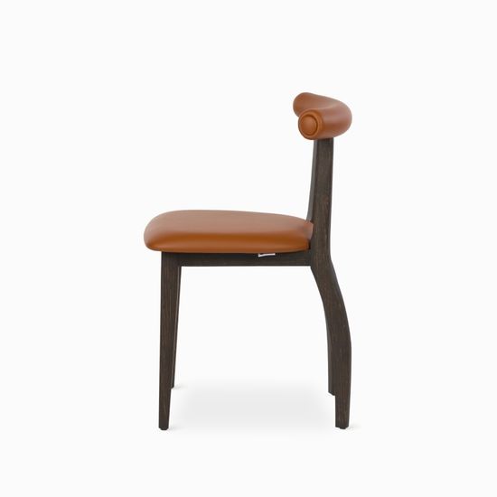 Обеденный стул Lara Wood деревянный, коричневая экокожа