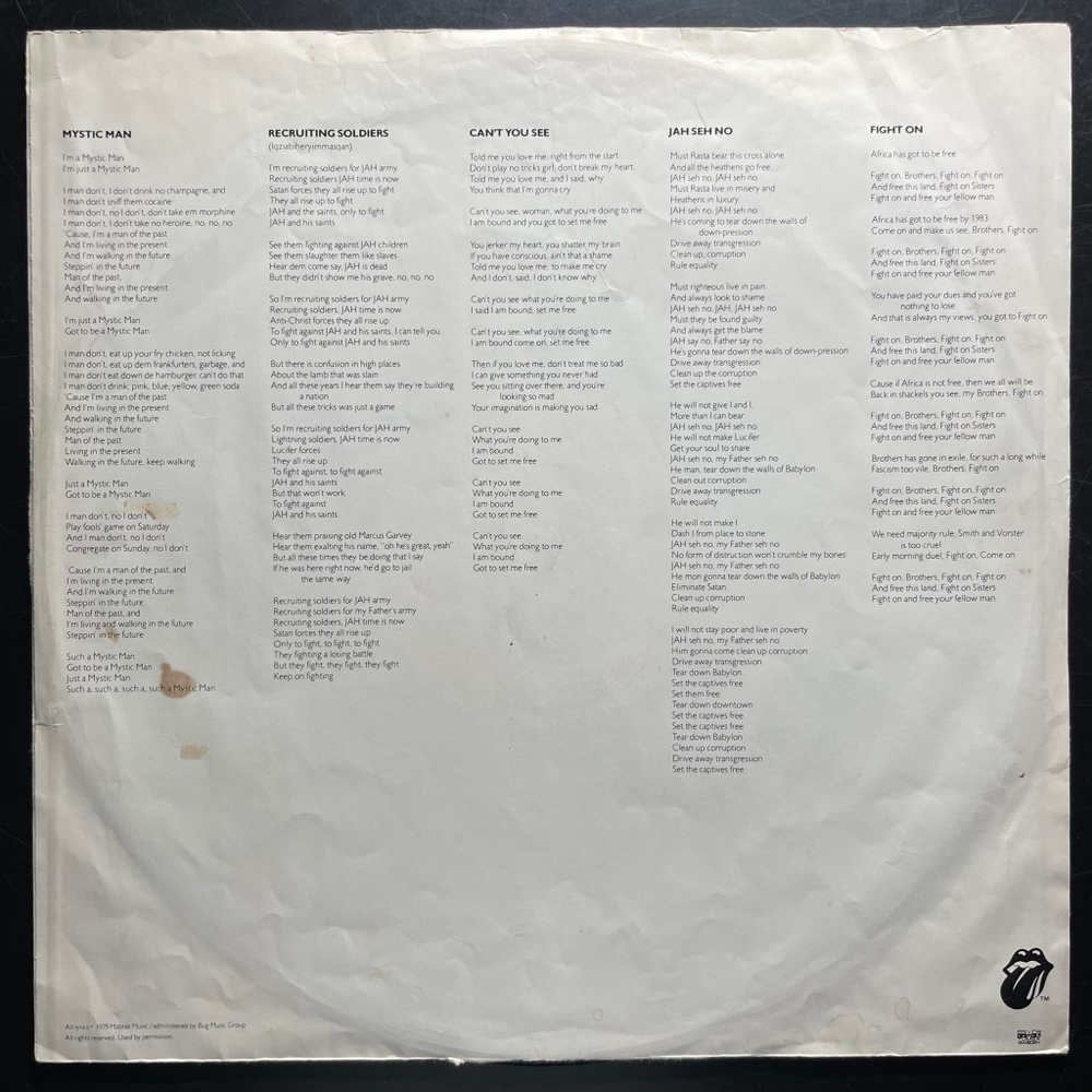 Peter Tosh ‎– Mystic Man (Скандинавия 1979г.)