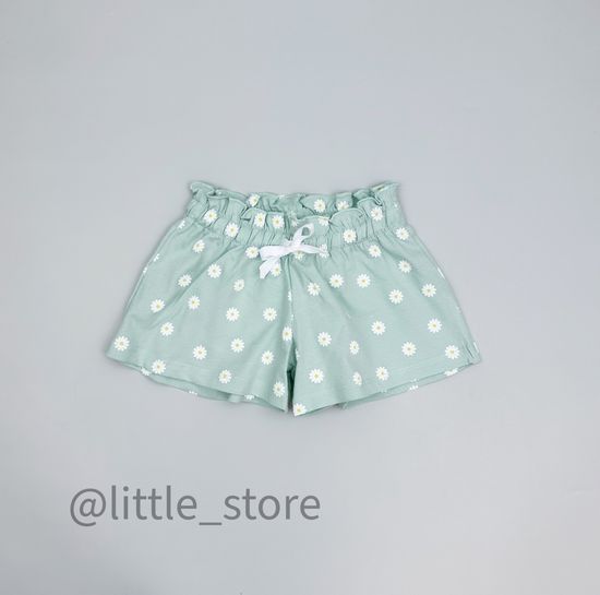 Шорты "Ромашковое лето" ромашки на голубой дымке