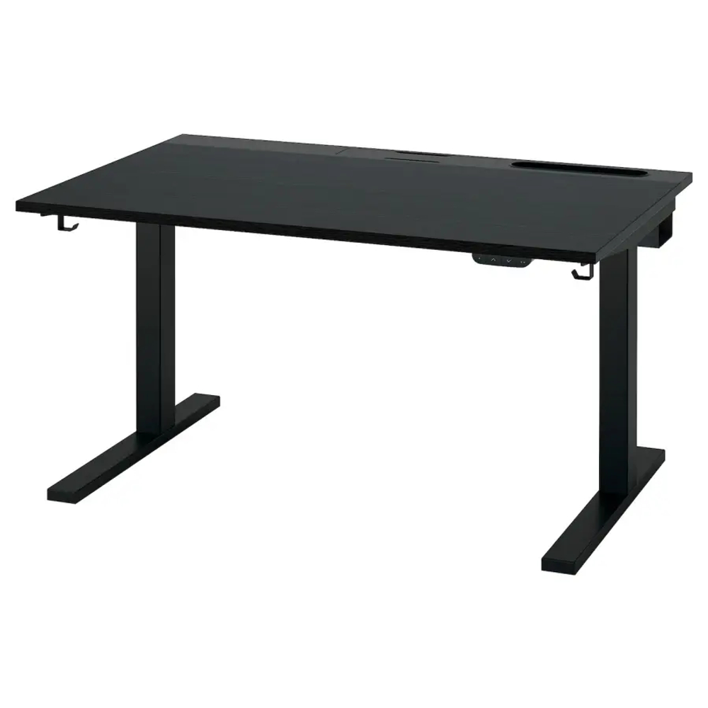 Письменный стол с регулировкой по высоте - IKEA MITTZON/МИТТЗОН ИКЕА, 120х80х62-126 см, черный