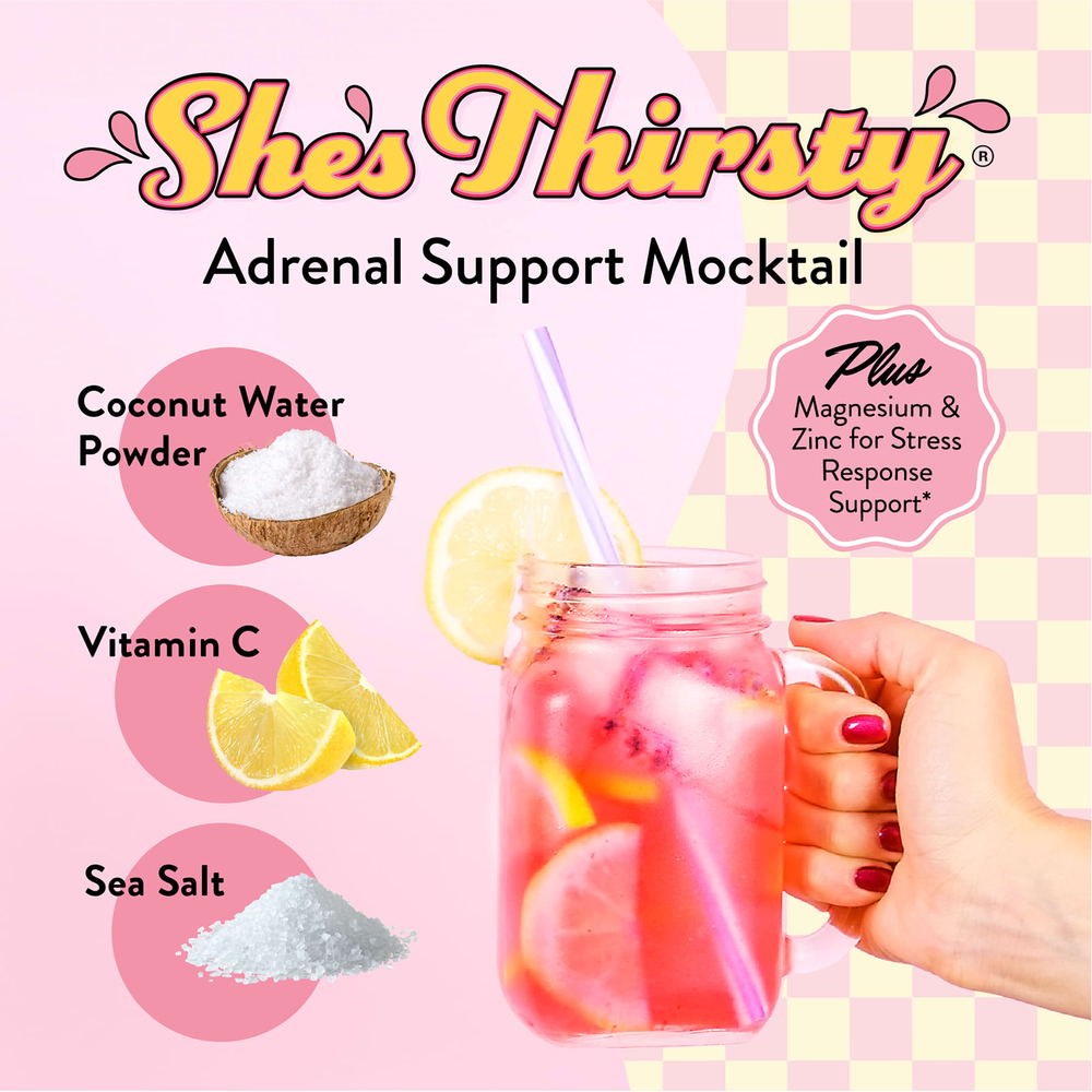 Legendairy Milk, She's Thirsty®, смесь электролитов с кокосовой водой, со вкусом клубничного лимонада, 18 стиков по 8,4 г (0,30 унции)