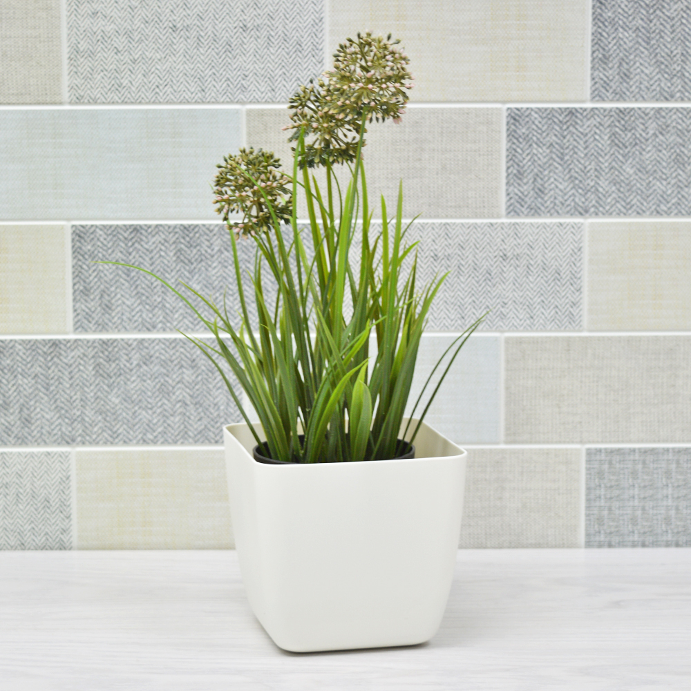 Горшок цветочный Vienna 1,5л квадратный, белоснежный жасмин